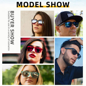 サングラスメーカーカスタムロゴピンクミラー男性女性黒偏光サングラスあなたのロゴ付き男性 - Product Image 3