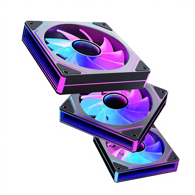 Brushless Fan ARGB CPU Cooler 3-Pack PWM Quiet High Airflow Dc Cooling Fan Gaming PCs-Various Colors for Computer case