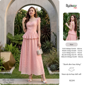เดรสยาวทรงเอพิมพ์ลายดอกไม้สำหรับผู้หญิง คอเหลี่ยม แขนระบายพลิ้วไหว ทรงเอไลน์ รับผลิตแบบ OEM ODM ขายส่ง ผู้ผลิตจากเวียดนาม - Product Image 5