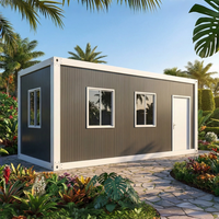 Maison conteneur modulaire haut de gamme en structure acier avec chambre et salon, solution démontable à installation rapide