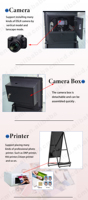 21.5 pouces LCD moniteur selfie shell pliant 44 pouces miroir support caméra et imprimante photomaton pour les événements de mariage de fête