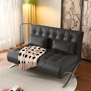 Sillón <span class=keywords><strong>Barcelona</strong></span> de Diseño Lujoso, Vintage, para Descanso y Relajación en la Sala de Estar, Sofá Cama Plegable de Cuero Sintético - Product Image 1