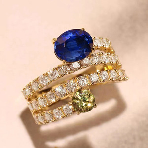 Anello a Spirale Multistrato con Design Blu, Anello Classico da Dito per Donne - Product Image 1