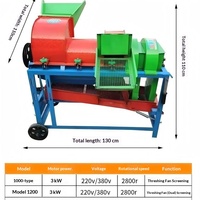Nouvelle machine à décortiquer et à battre multifonctionnelle entièrement automatique 220V pour maïs, blé, sorgho, soja et millet, pour usage domestique