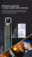Serrure intelligente Tuya avec caméra, reconnaissance faciale 3D, stockage en nuage, compatible avec les portes en aluminium/bois, villa, hôtel, carte IC, mot de passe temporaire