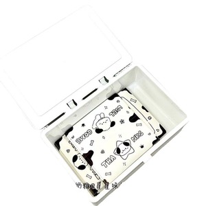 White Flip Top Storage Box Rectangular Stackable Lid Office Organizer Desktop Stationery Journaling Materials Dustproof - Product Image 3