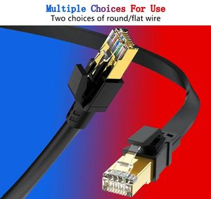 <span class=keywords><strong>Cable</strong></span> Ethernet CAT8 40Gbps 2000MHz RJ45 10M 20M 30M <span class=keywords><strong>Cable</strong></span> de conexión de <span class=keywords><strong>Internet</strong></span> de red para módem <span class=keywords><strong>Cable</strong></span> de enrutador Ethernet CAT <span class=keywords><strong>8</strong></span> - Product Image 2