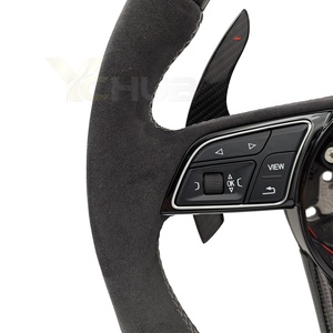 Volant en cuir et fibre de carbone avec mode RS et LED pour <span class=keywords><strong>Audi</strong></span> A3 A4 A5 A6 A7 C6 C7 C8 S3 S4 S5 S6 B7 B8 B9 Q5 Q7 RS3 RS5 RS7 - Product Image 4