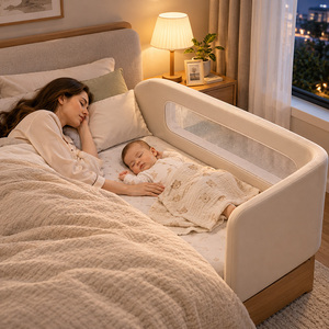 Barrière <span class=keywords><strong>de</strong></span> <span class=keywords><strong>lit</strong></span> pour bébé OEM, directement <span class=keywords><strong>de</strong></span> l'usine, 3-en-1 pliable, réglable en hauteur, en tissu Oxford lavable, cadre métallique certifié CE - Product Image 3