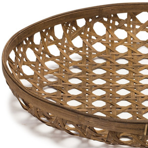 Vassoio da 26 \ "HMS in bambù marrone tessuto rotondo in legno vanità - Product Image 4