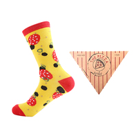 Drôle spécial intéressant logo personnalisé coloré nourriture chaussettes hommes femmes cadeau coton équipage chaussettes pas de commande minimum en gros