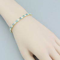 2024 nouveau Style européen mode-Style Unique INS Style Design oeil de chat Zircon couleur main chaîne monocouche cristal bijoux