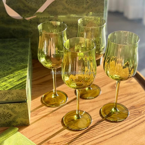 Wholesale Customized High Quality Fancy Unique Color Vintage <b>Wine</b> Glasses Set Crystal <b>Goblet</b> - Product Image 4