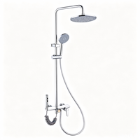 Système de douche multifonction en laiton chromé haute pression avec pommeau de douche pluie et douchette à main pour salle de bain et hôtel