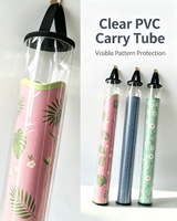 Tube de rangement suspendu en PVC transparent pour tapis de Mahjong, tapis de jeu, tapis en tissu pour affiches, avec logo personnalisé