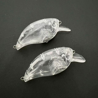 Señuelo de Pesca Japonés Tipo Crankbait, 50mm, 9.6g, Acción Superficial, Little Fat Black Pit, para Pesca Competitiva de Perca, Cuerpo sin Pintar