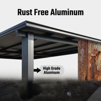 Pergola extérieure SUNTO en métal, abri de voiture isolé avec toit en aluminium pour garage, parking, villa, entrepôt, mur extérieur
