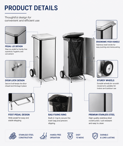 Stainless Steel Pedal Operated Trash Can Commercial <b>Kitchen</b> Equipment Commercial <b>Kitchen</b> Appliances Restaurant Equipment <b>Kitchen</b> - Product Image 3