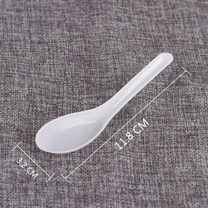 Cuchara Desechable de Plástico Blanco de 11.8 cm para Uso Doméstico y de Catering - Product Image 1