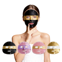 Masque en feuille de collagène hydrogel cristallin hydratant bicolore, végétalien et biologique, marque privée, pour le soin du visage