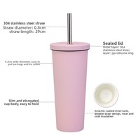 Nouvelle Arrivée 2026 – Tasse à Thé au Lait Isotherme à Double Paroi en Acier Inoxydable avec Revêtement Céramique, Grande Capacité 830ml, Anti-Fuite