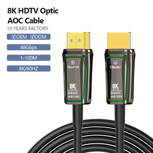 Cable de Fibra Óptica HDTV 2.1 con Revestimiento de PVC, AOC 8K 48Gbps, Óptico Activo Macho a Macho, HDR, Sincronización de Audio y Video, 10m, Plug and <span class=keywords><strong>Play</strong></span> - Product Image 1