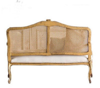 Chaise de canapé en rotin tissé pour 2 personnes haut de gamme à la mode rétro française sur mesure