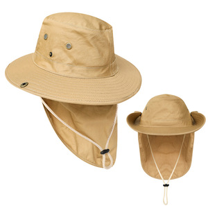 قبعة دلو للأنشطة الخارجية، قبعة صيفية للحماية من الشمس والأشعة فوق البنفسجية، قبعة صياد للتنزه والتخييم والصيد مع غطاء للرقبة - Product Image 3