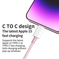 Câble de charge USB 2.0 Type C certifié MFi PD 60W, 1 m, en nylon tressé, pour téléphone portable, charge rapide USB C, câble de données pour iPhone 15 16