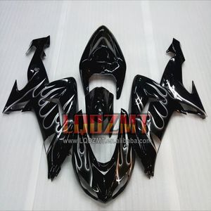 Bodys de inyección para <span class=keywords><strong>KAWASAKI</strong></span> <span class=keywords><strong>NINJA</strong></span> ZX 10 R 10R <span class=keywords><strong>1000</strong></span> CC ZX10R 06 07 51No.91 ZX1000 llamas plateadas <span class=keywords><strong>2006</strong></span> 2007 Kit de carenado OEM - Product Image 1