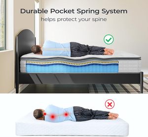 Chất Lượng Cao Sang Trọng Nữ Hoàng Vua Kích Thước Khách Sạn Nệm Túi Mềm Mùa Xuân Bộ Nhớ Bọt Nén Nệm Với Gối Top - Product Image 3