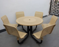 20 ans d'expérience dans la fabrication de meubles de parc modernes fabricant de table de pique-nique en acier 6 chaises bancs et tables de parc