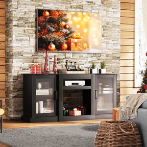 Meuble TV mural flottant en bois <span class=keywords><strong>au</strong></span> design de luxe, prix d'usine, personnalisable pour salon et mobilier d'hôtel - Product Image 5