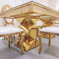 Tables de salle à manger en acier inoxydable de luxe moderne de haute qualité pour hôtels, mariages, banquets et activités de plein air (vente en gros)