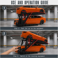 Elevopark 24 Second Tilting Two Post Simple Parking Lift with Wheel Positioning Bar for Narrow Repair Workshops