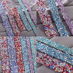 Tiras de diamantes de imitación de 1.5 cm de ancho, adhesivo termofusible de doble cara, apliques de cristal para zapatos, bolsos, ropa, accesorios de joyería DIY - Product Image 2