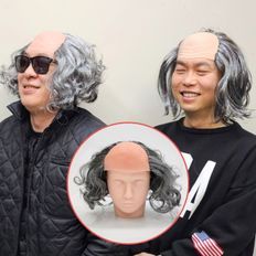 Peluca rizada blanca para disfraces de Cosplay, peluca para representación de cabello Calvo - Product Image 1