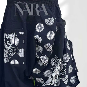 กางเกงทรงซามูไรมีลูกศรแบบ100% ผ้าคอตตอนทรงหลวมใส่สบายน้ำหนักเบาสวมใส่ในชีวิตประจำวัน - Product Image 4