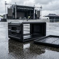 Flight case robuste 4U de 19 pouces pour équipement audio, moulé par injection, étanche IP65, anti-poussière et antichoc