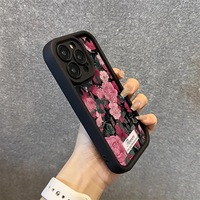 Coque de téléphone portable à motif floral en promotion pour iPhone 16 15 17 Air Pro Max 14 13, coque arrière givrée antichoc couleur bonbon