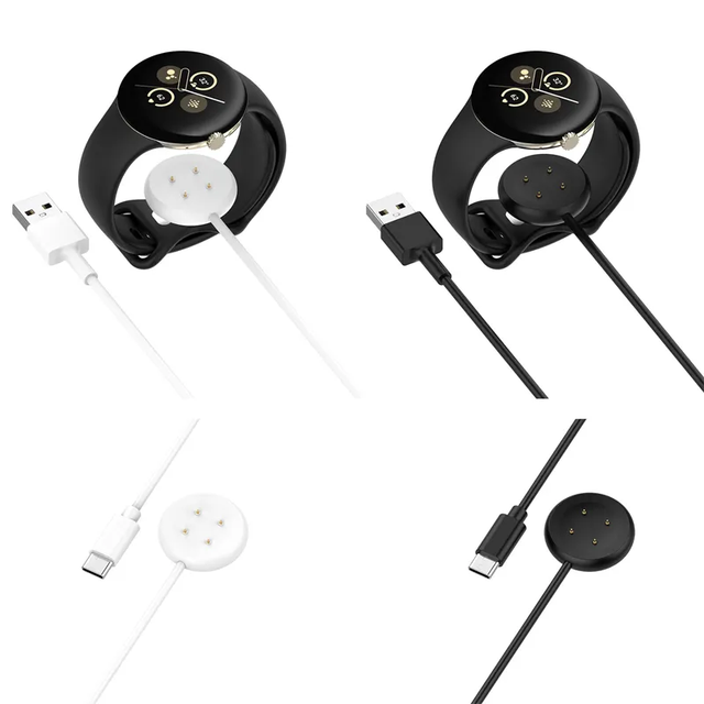 1M USB a Type C Magnetic Fast Charging Cable Watch Charger for Google Pixel Watch 3/2 for Fitbit Ace LTE Power Charge Adapter
