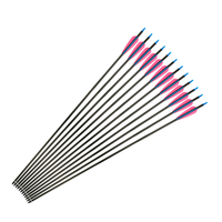 Flèche de tir à l'arc assemblée, fletting de 5 pouces, plume rouge de 31 pouces de long et flèches d'arc en bois