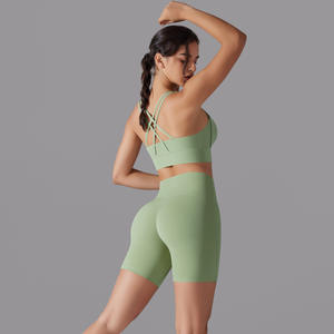 Shorts de sport personnalisés grande taille, extensibles dans quatre directions, écologiques, pour la course, la gym, le cyclisme et le yoga - Product Image 4