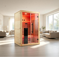 Ruang Sauna Inframerah Jauh 2 Orang yang Dapat Disesuaikan, Sauna Inframerah Kayu Hemlock Dalam Ruangan untuk Relaksasi