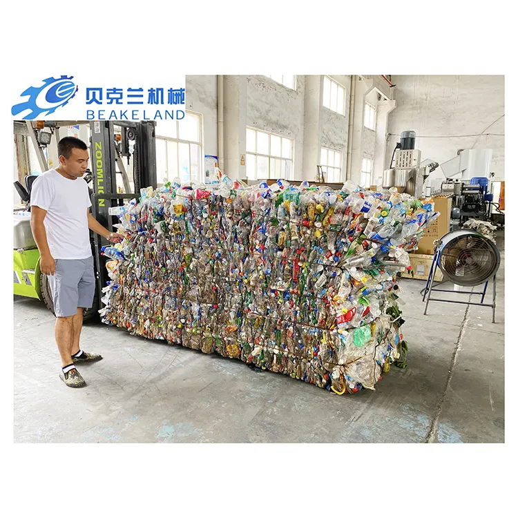 BKL 2 T/h Kunststoff-Wasser flasche PET-Flocken Heißwasch-Recycling linie mit Brecher etiketten entferner Reib scheibe zentrifugal