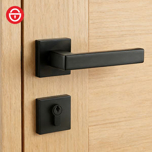 Juego <span class=keywords><strong>de</strong></span> Manijas y Cerraduras Minimalistas Cuadradas <span class=keywords><strong>de</strong></span> Aleación <span class=keywords><strong>de</strong></span> Zinc <span class=keywords><strong>de</strong></span> Alta Calidad para Puertas <span class=keywords><strong>de</strong></span> Dormitorio, Hotel, Baño y Apartamento - Product Image 1