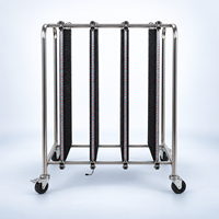Chariot de manutention antistatique pour circuits imprimés avec roues, en acier inoxydable, pour le stockage sécurisé des cartes de circuits