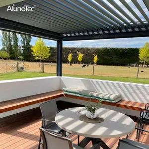 Pergola bioclimatique en aluminium en gros d'usine 3x3 4x3 5x4 6x4 avec éclairage LED pour cabanes - Product Image 6