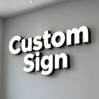 Enseigne lumineuse LED personnalisée, éclairée par l'avant, en acrylique cristallin, résistante à l'eau, pour la décoration et la signalisation extérieure