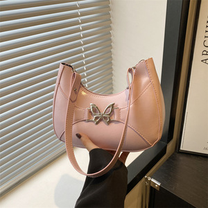 El nuevo estilo de verano Pure Color 2025 es elegante, simple y dulce, con un bolso de un solo hombro inclinado para las axilas para mujer - Product Image 1